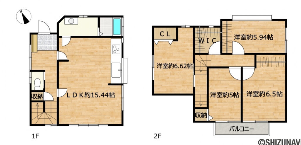 カチタス　三輪　間取り図の中古住宅3SLDK（リフォーム後間取り）