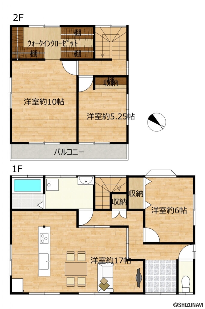 カチタス　保福島　間取り図の中古住宅3SDK