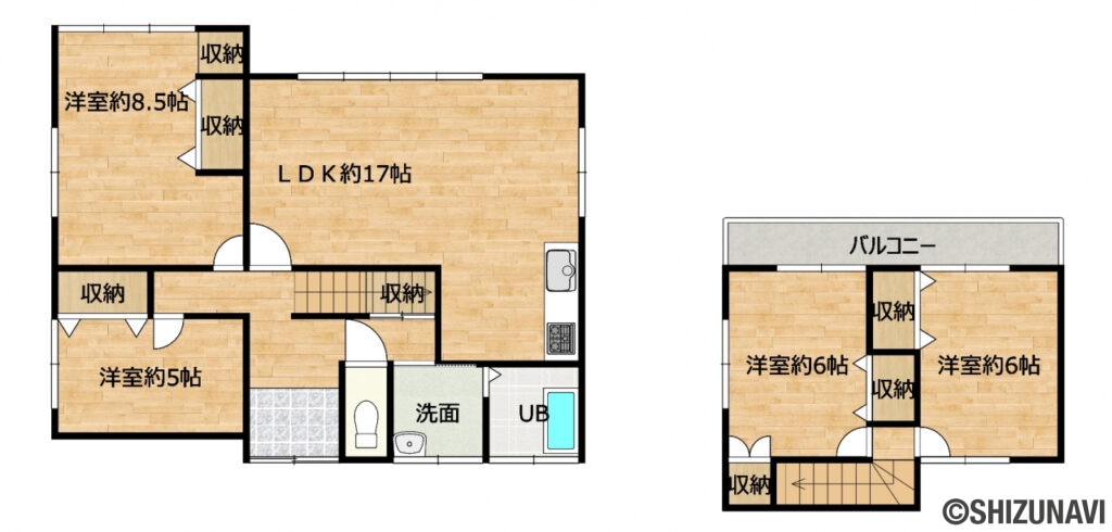 カチタス　すみれ台1　間取り図の中古住宅3LDK