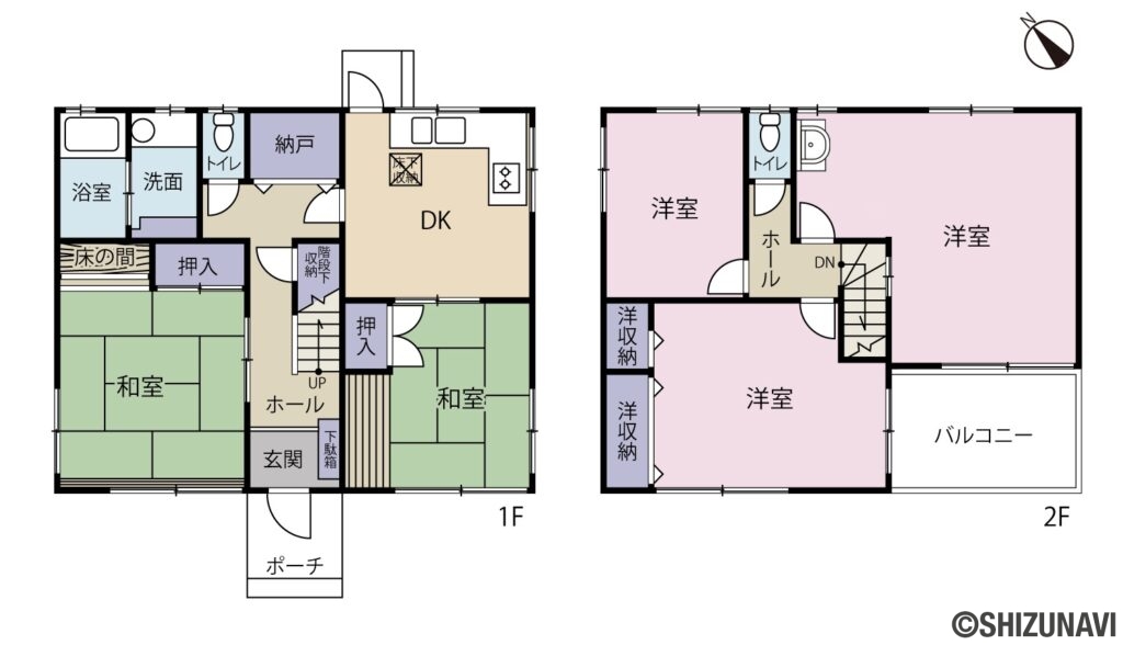 静岡市　清水区三保1500-27　間取り図の中古住宅5DK
