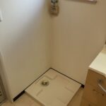 防水パン付き洗濯機置き場です。