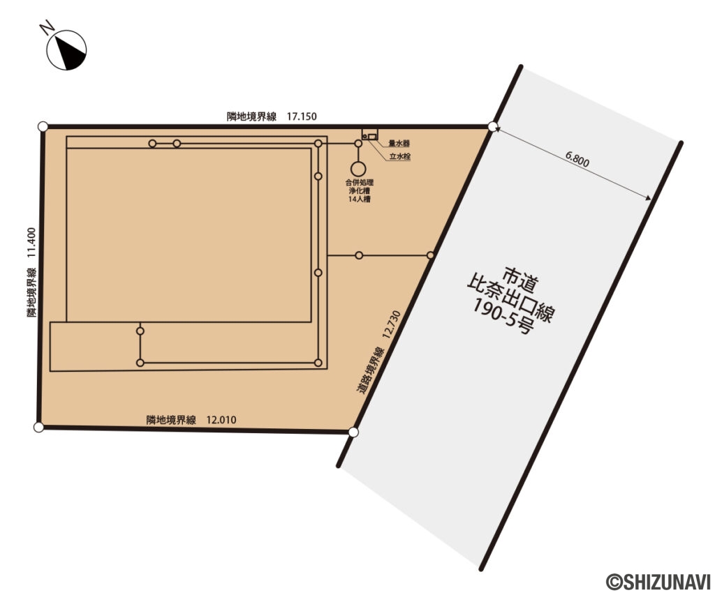 入山瀬店舗併用3階建　配置図