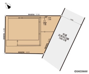 入山瀬店舗併用3階建　配置図
