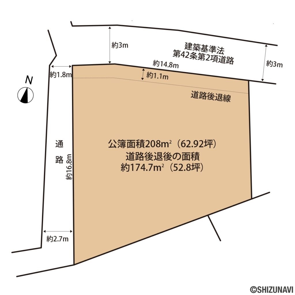 富士市川成島　中古住宅　土地形状図