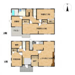 【リフォーム予定／間取り図】お部屋の大きさは変わらず、2階の和室を洋室に仕様変更いたします。家事室を含めて収納スペースも複数個所ございます。