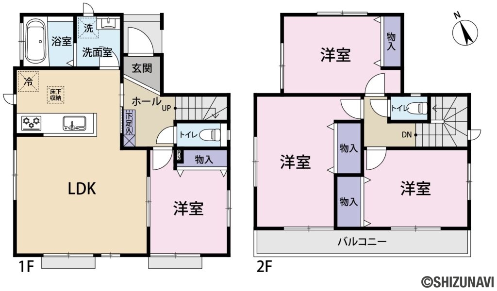 裾野市石脇 中古住宅の中古住宅4LDK（リビングダイニングキッチン16.0帖、洋室5.2帖、洋室8.0帖、洋室6.0帖、洋室6.0帖）