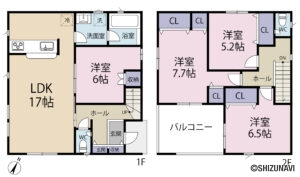 【2025年11月完成予定】浜松市中央区笠井新田町　2棟　4LDK　5台以上駐車可能の物件画像