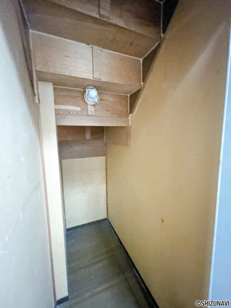 【階段下収納】階段下収納は高さこそかがむ必要がありますが、奥行は十分です。