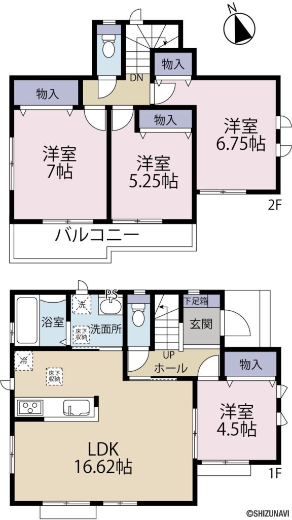 ハートフルタウン沼津大岡Ⅴ　E棟の4LDKの間取り図