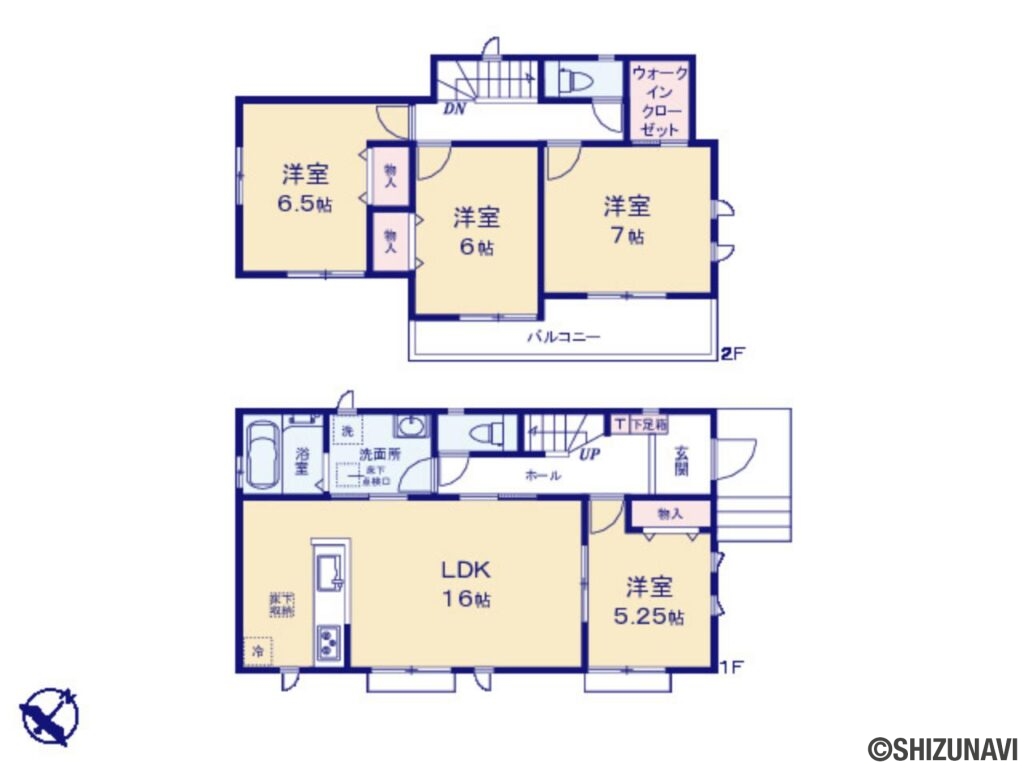 焼津市駅北10期　間取り図の新築一戸建て4LDK