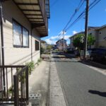 南側道路との境界、前面道路