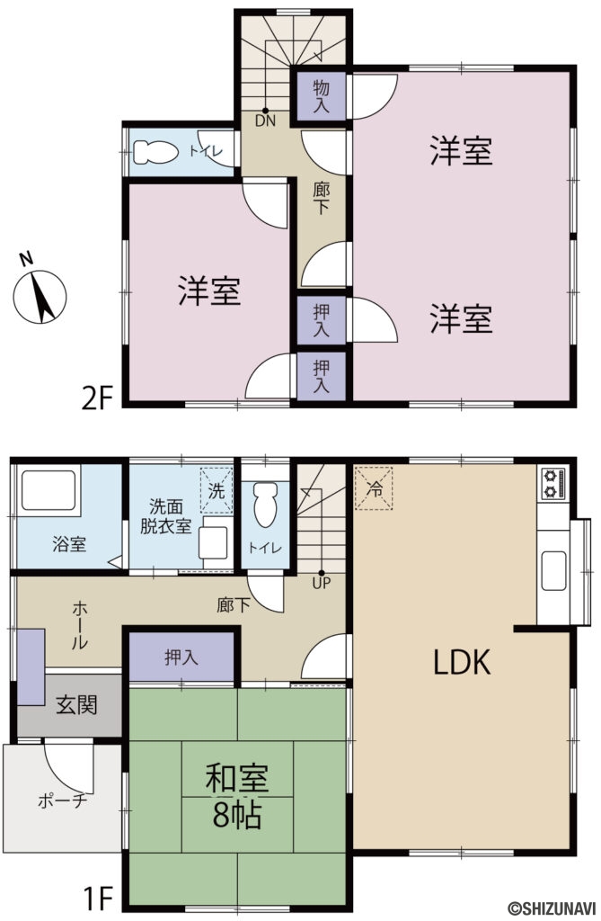 富士市松岡 中古住宅(岩松小学校・岩松中学校区)の3LDKの間取り図
