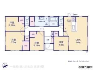 【2026年2月完成予定】浜松市中央区遠州浜2丁目　5棟　平屋　4LDKの物件画像