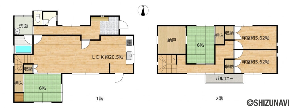 カチタス　塩津　間取り図の中古住宅4SLDK（RF前の間取りです）