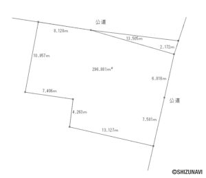 磐田市見付　売土地　「建築条件なし」の物件画像