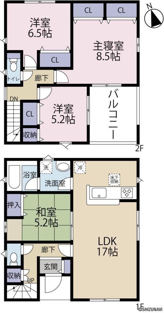 富士市今泉第29　1号棟間取りの新築一戸建て4LDK