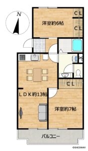 【間取図】床はフロアタイルで仕上げ、壁・天井はクロスの張替えを行います。LDKの拡張と和室の洋室への変更を行う予定です。キッチン、洗面台を交換予定です。