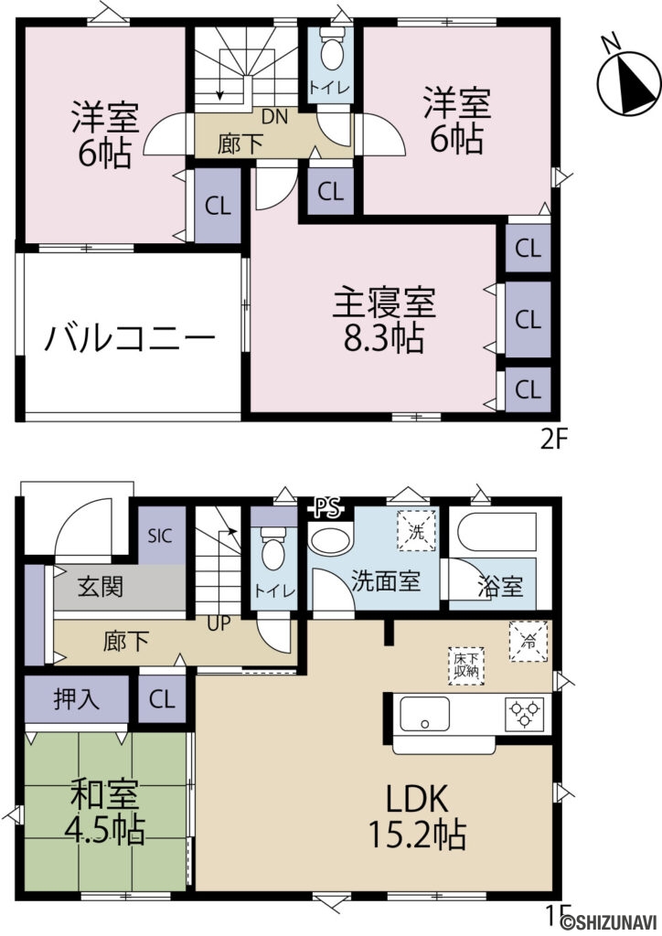 富士市今泉第29　3号棟間取り図の新築一戸建て4LDK