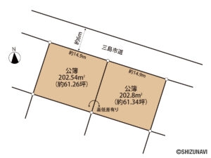 三島市三恵台　中古住宅　土地形状図