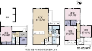 静岡市駿河区八幡2期　4LDK　新築一戸建て　の物件画像