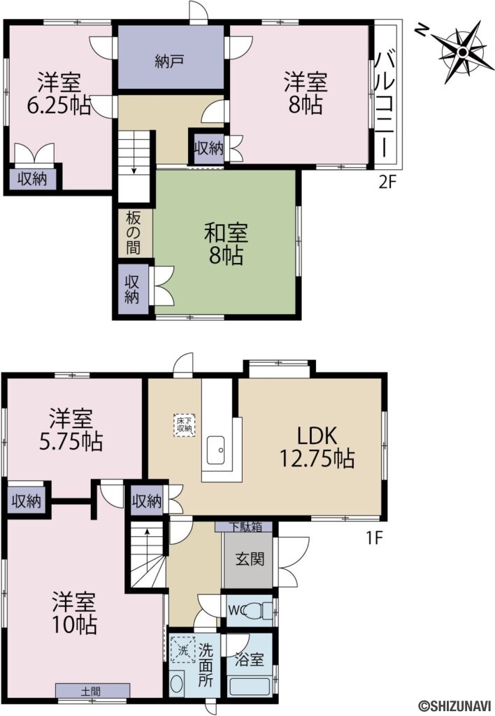 間取図　駿河区下川原2丁目　戸建て　中古住宅