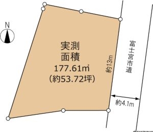 富士宮市黒田　売り土地　形状図