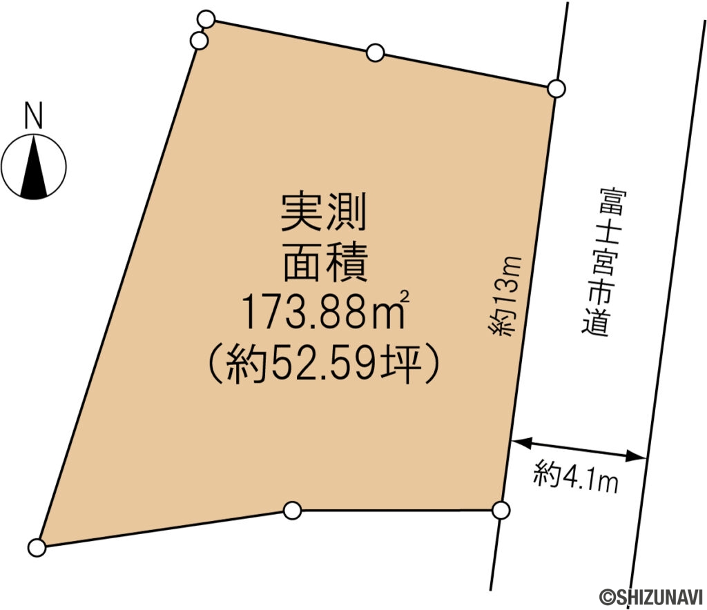 富士宮市黒田　売り土地　形状図