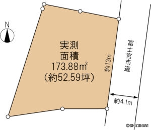富士宮市黒田　売り土地　形状図