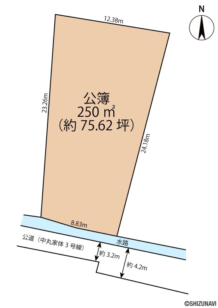 富士市中丸　売り土地
