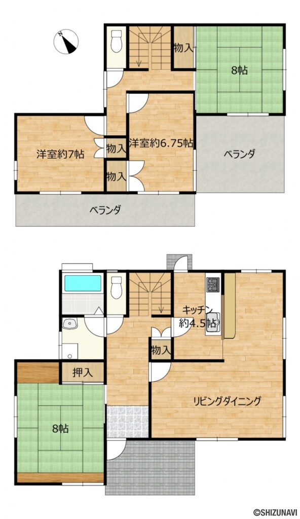 中丸　間取り図の中古住宅4LDK