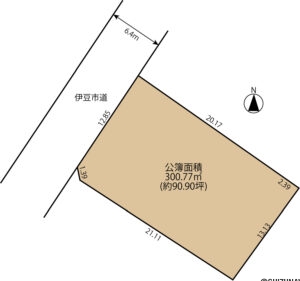 伊豆市本立野　中古住宅　土地形状図