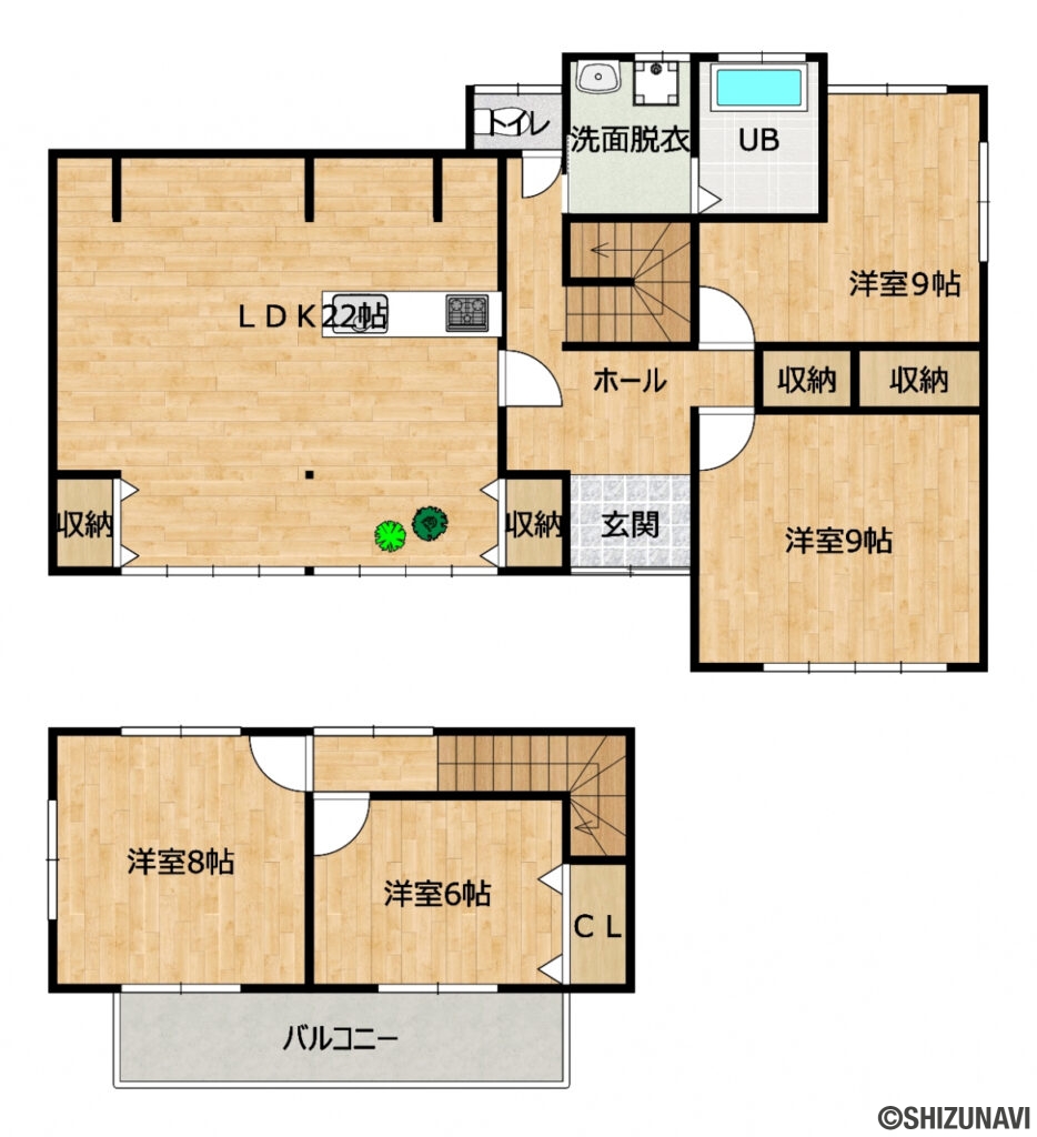 カチタス　島田市船木　間取り図の中古住宅4LDK