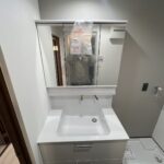 洗面化粧台も新品です