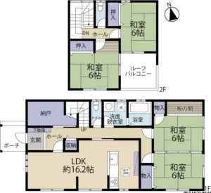 伊豆市本立野　中古住宅　間取り図面