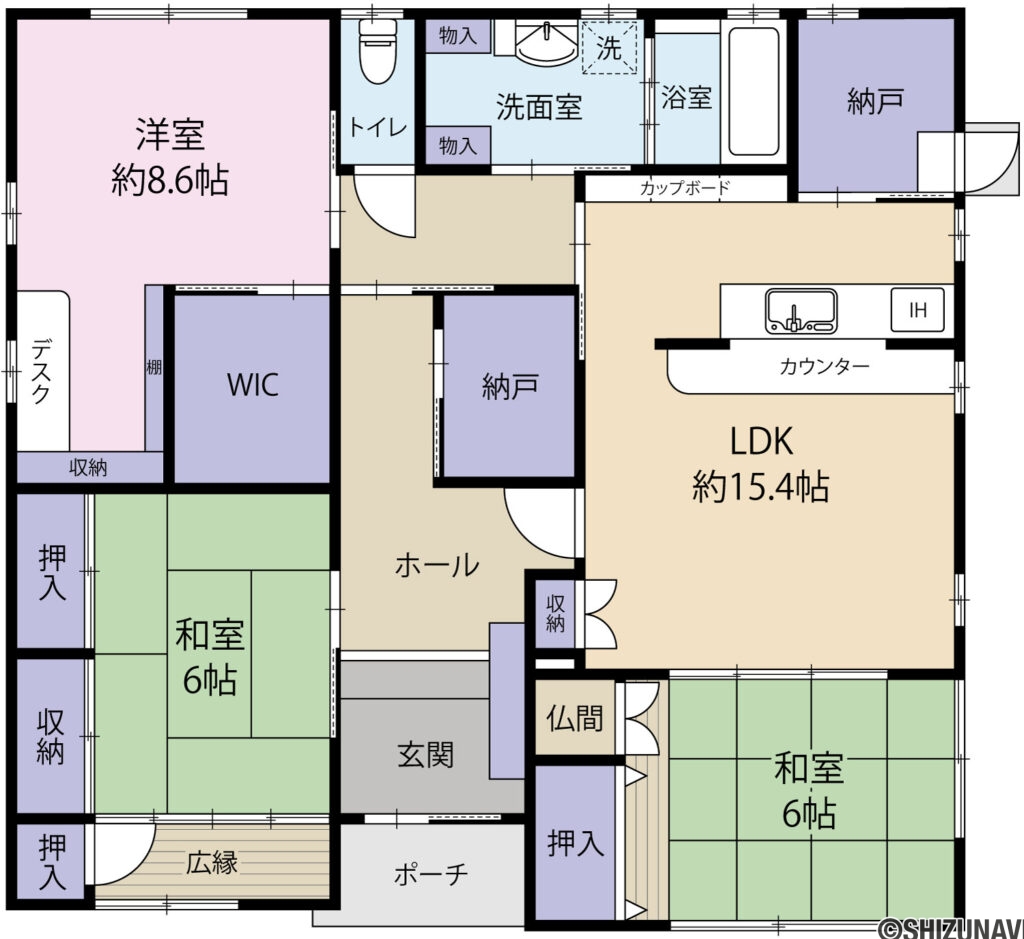 浜松市中央区布橋2丁目　中古住宅の2LDK＋2Sの間取り図