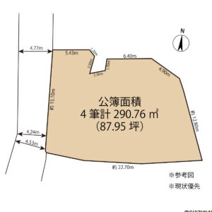 富士市神谷　売土地　形状図