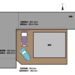 【区画図】北西角地にあるお家で、お車は2台駐車可能です。