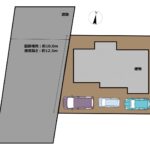 【区画図】駐車場を造成予定。3台駐車可能になる予定です。