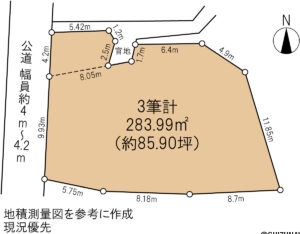 富士市神谷土地　形状図