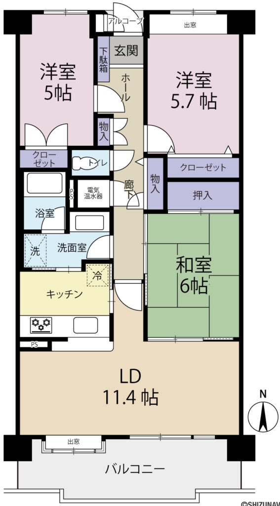 間取りは３LDKです。