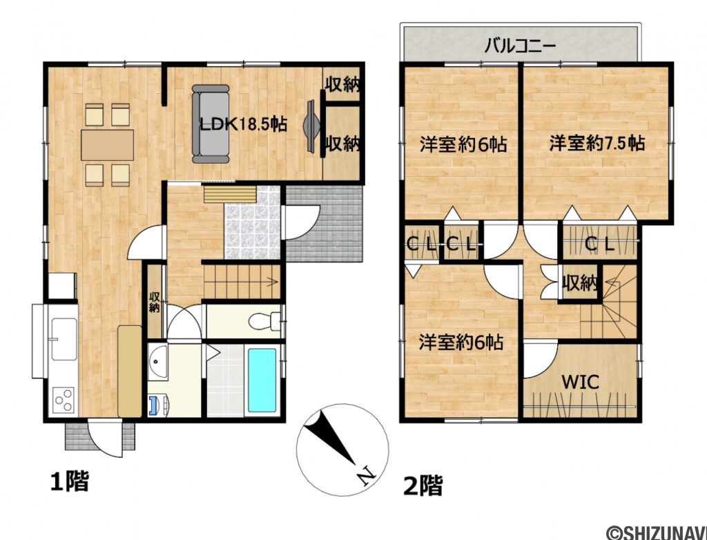 【リフォーム後間取り図（予定）】家具の配置はイメージです。