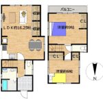 【リフォーム後間取図（予定）】フロアタイル上張り、クロス張替え、設備交換、外壁屋根塗装を行う予定です。