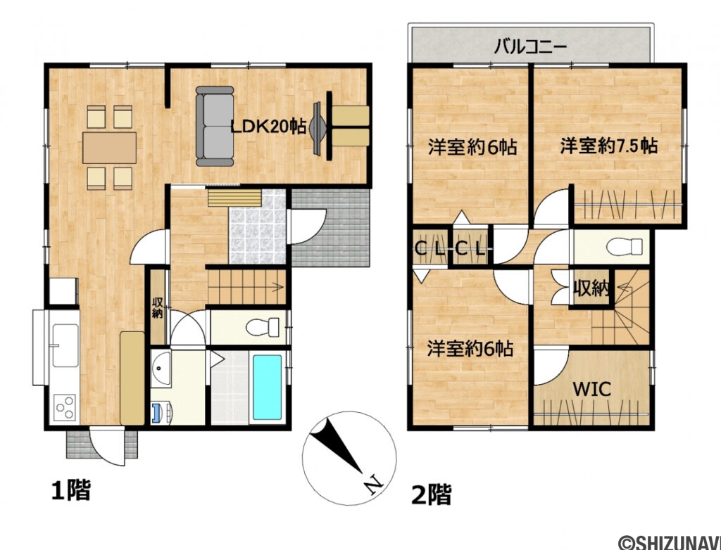 【リフォーム後間取り図（予定）】家具の配置はイメージです。