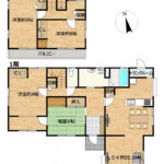 【間取り（リフォーム後予定）】水回り設備の交換、外壁屋根塗装、クロスの張替え、フロアタイル上張りを行う予定です。1階にも2つ居室がある点が特徴的で、2世帯住宅としてもおすすめ。単世帯の方の平家使いも可能です。