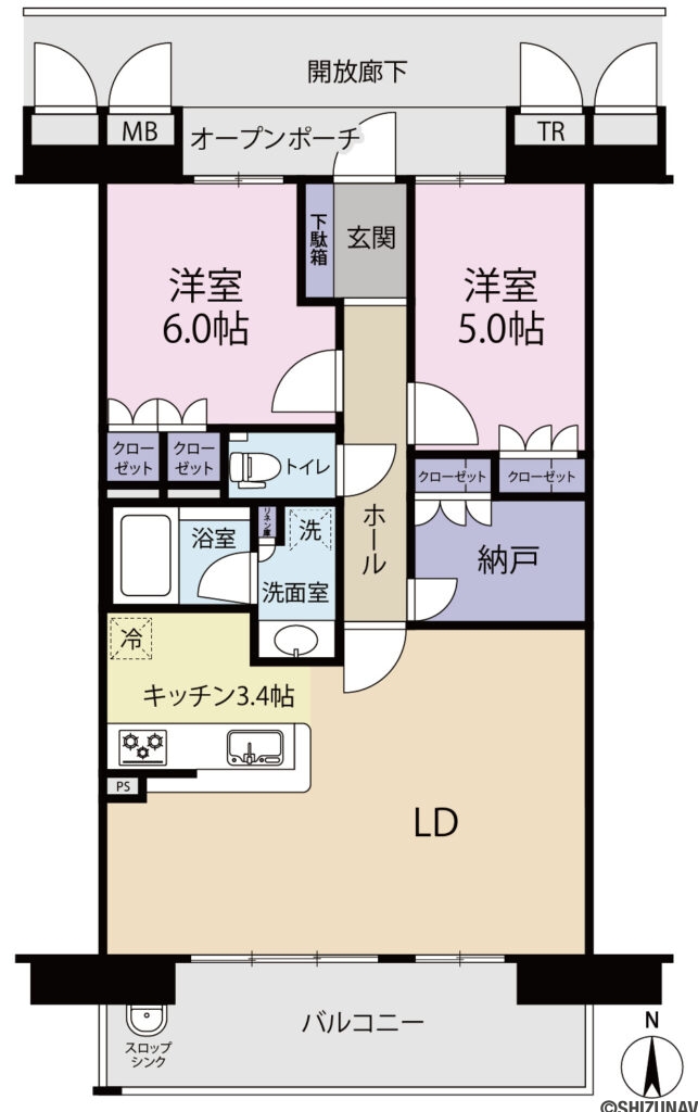 アーバンシティ清水町ガーラレジデンス　2LDK　403号の画像
