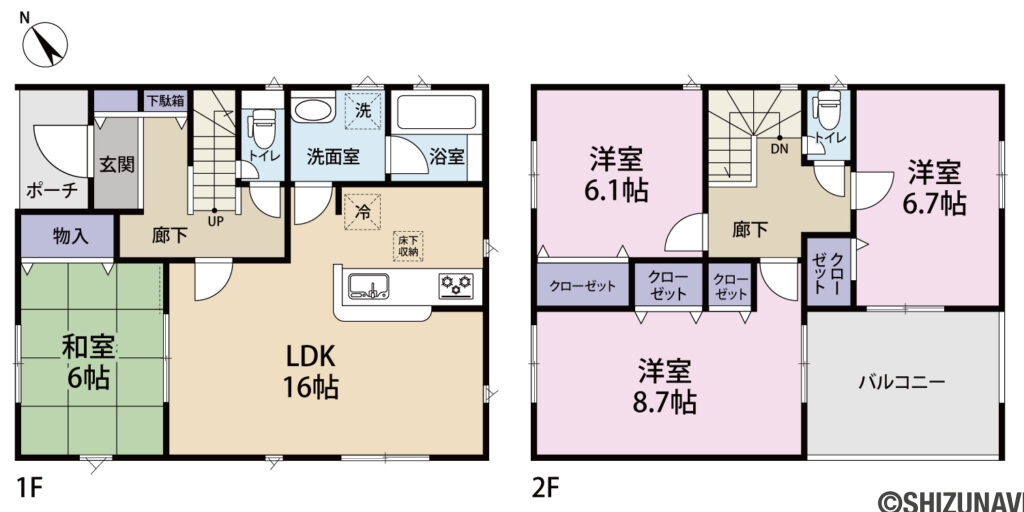 2号棟 完成時の間取り図です。