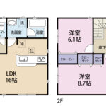 2号棟 完成時の間取り図です。