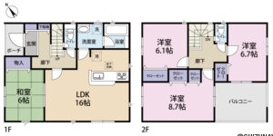 2号棟 完成時の間取り図です。