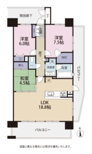 広々LDKは18.8帖。日当たり、眺望の良いリビングは寛ぎの空間。