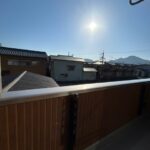 バルコニーから見た南側の風景前面建物が平屋のため日当たり良好！